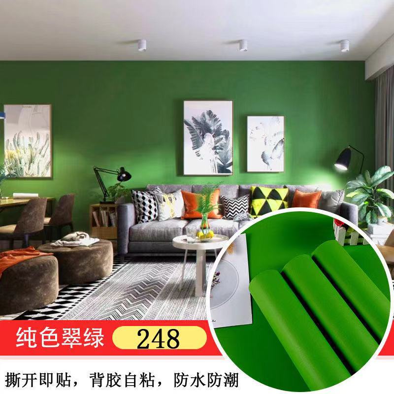 Solid color thickened wallpaper plain color self-adhesive candy color matte Boeing film furniture renovation sticker matte waterproof sticker