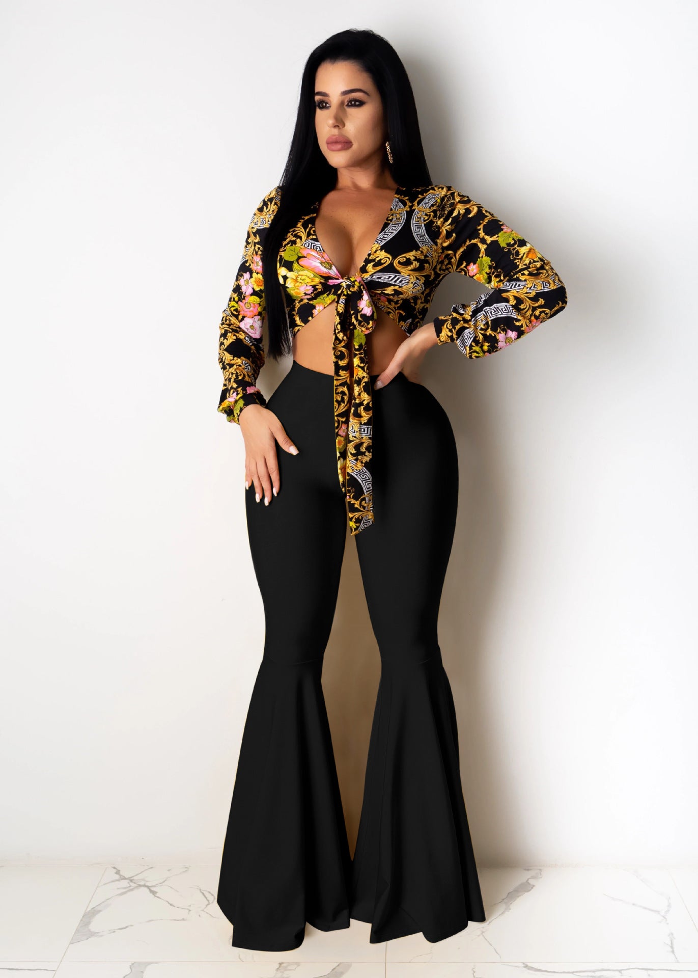 Spot! K8907 European and American sexy, slim lotus leaf pendulum, nightclub pants