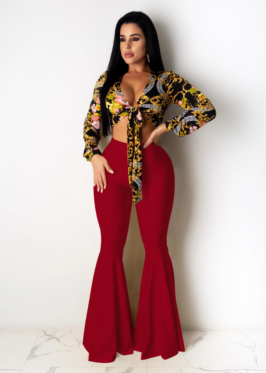 Spot! K8907 European and American sexy, slim lotus leaf pendulum, nightclub pants
