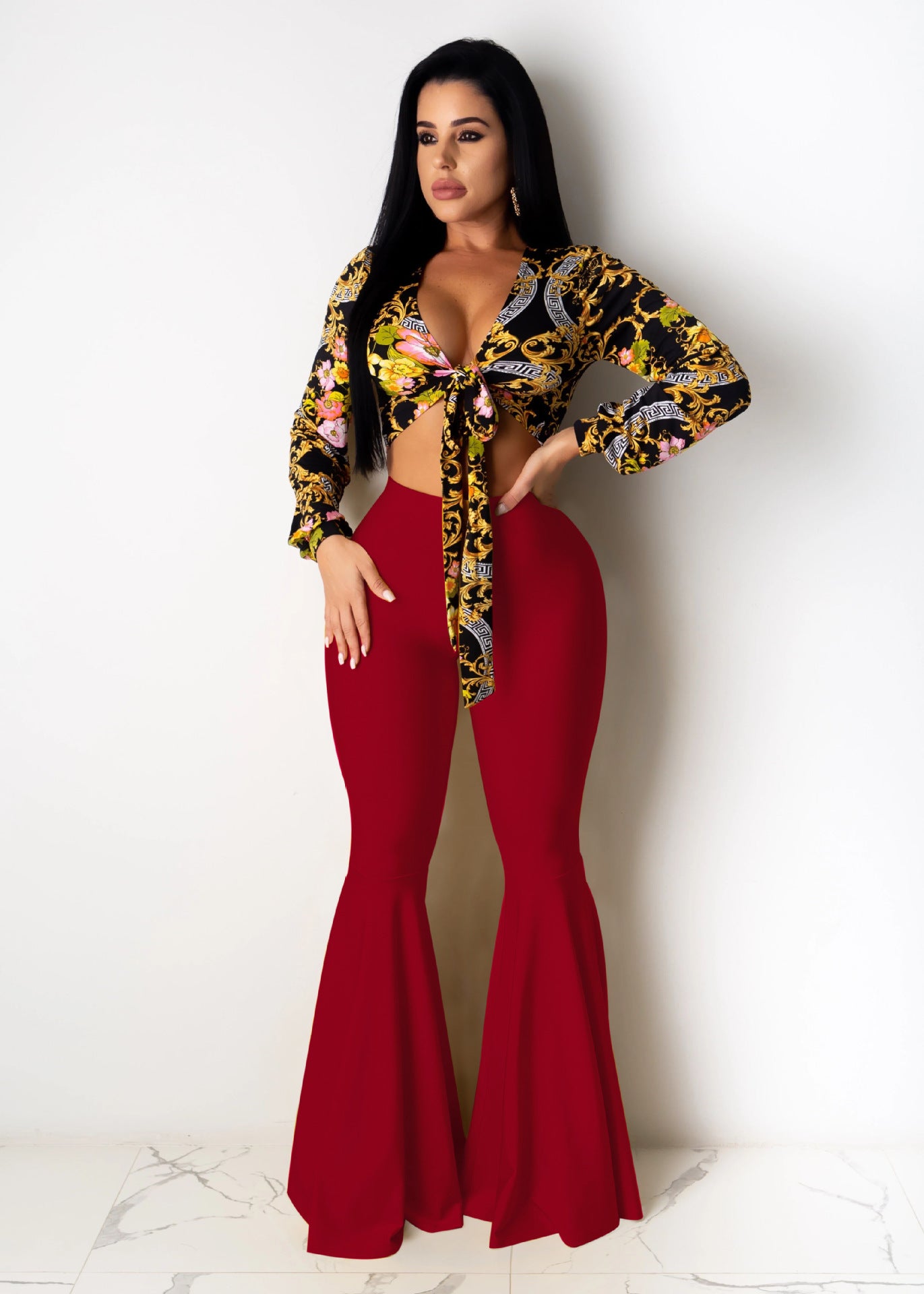 Spot! K8907 European and American sexy, slim lotus leaf pendulum, nightclub pants