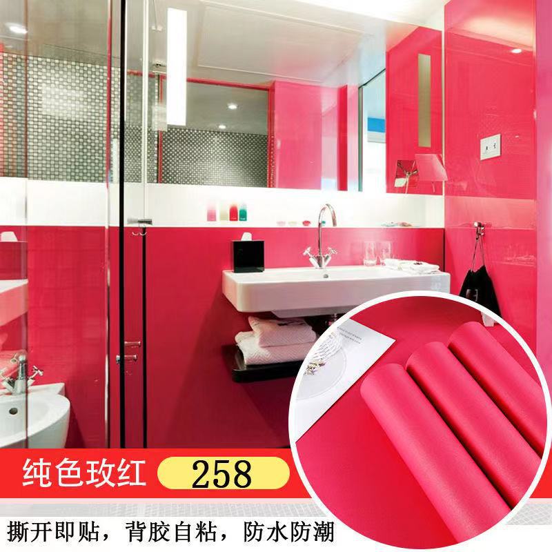 Solid color thickened wallpaper plain color self-adhesive candy color matte Boeing film furniture renovation sticker matte waterproof sticker
