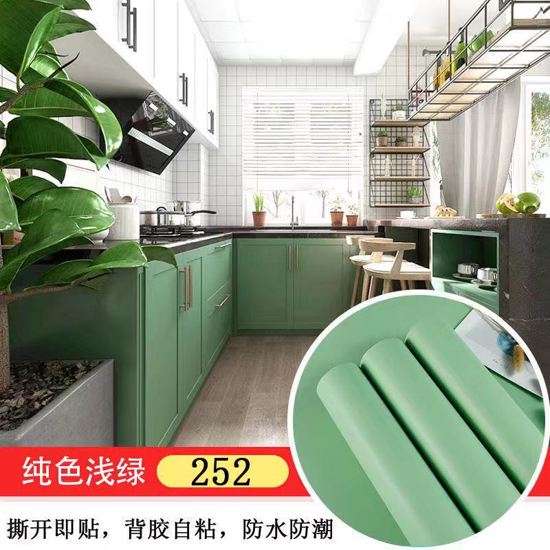 Solid color thickened wallpaper plain color self-adhesive candy color matte Boeing film furniture renovation sticker matte waterproof sticker