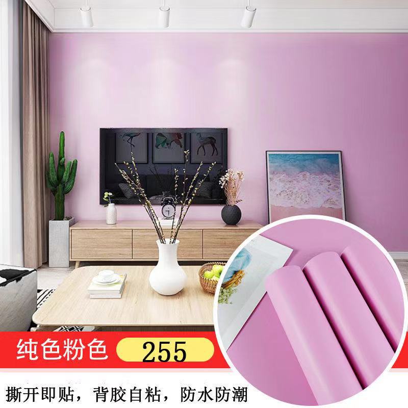 Solid color thickened wallpaper plain color self-adhesive candy color matte Boeing film furniture renovation sticker matte waterproof sticker