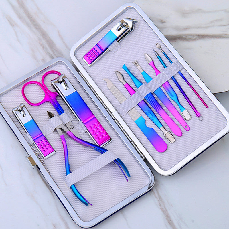 Eagle beak stainless steel manicure kit 15 beauty scissors pedicure knife nail polish nail clipper suit wholesale manicure package
