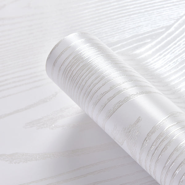 Wholesale self-adhesive furniture renovation extra thick white imitation wood grain sticker film waterproof cabinet Boeing film cabinet wallpaper