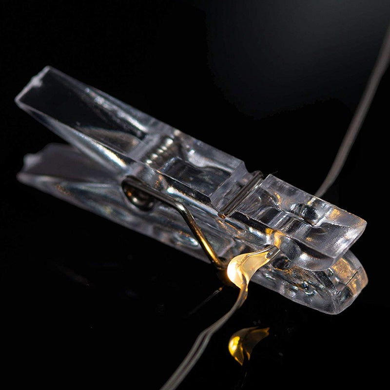 Battery box copper wire clip light string gypsy Internet celebrity photo wall decorative light dormitory room photo usb