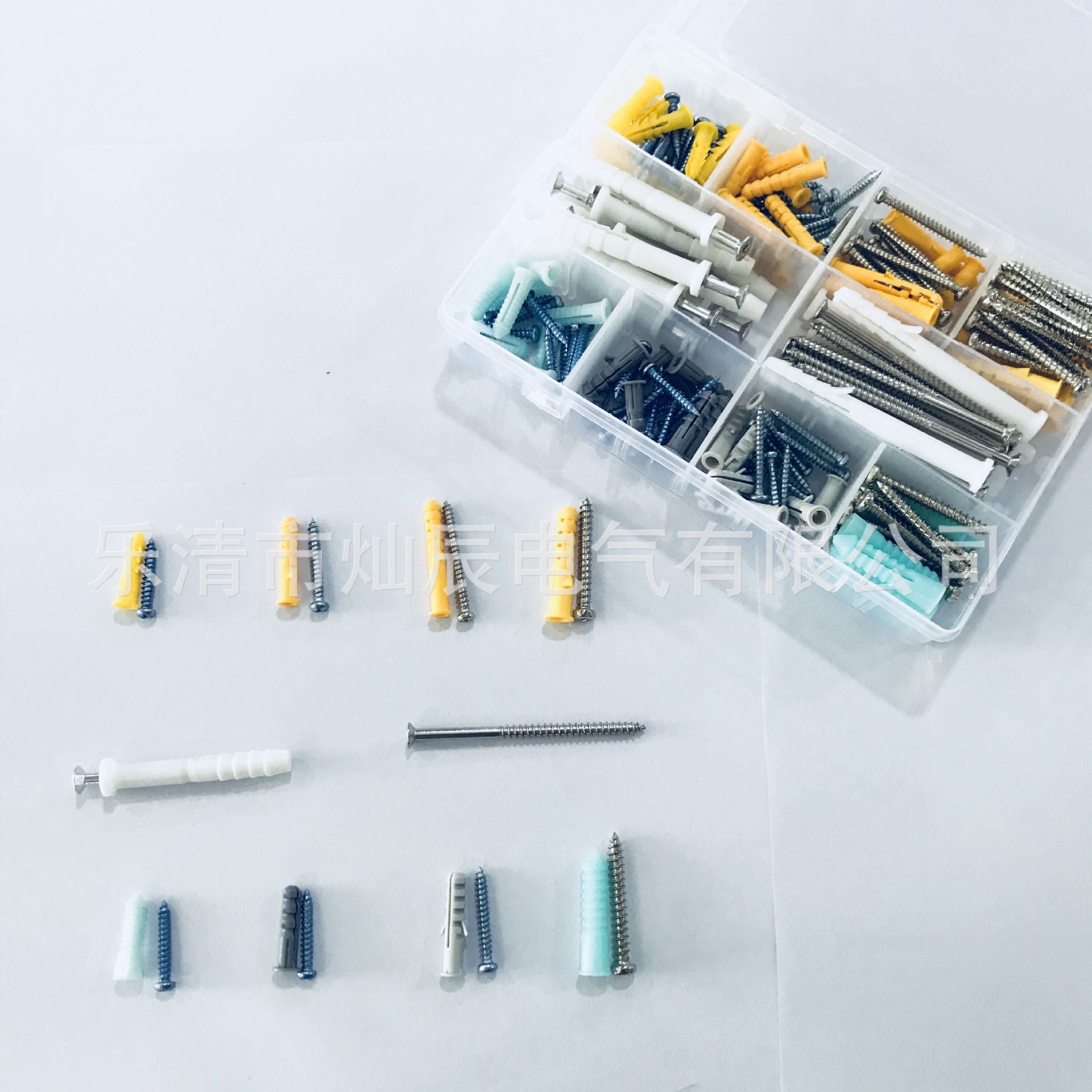 Cross-border 200PCS boxed, self-tapping screws, plastic expansion screws, rubber plugs, combination sets, hardware factory