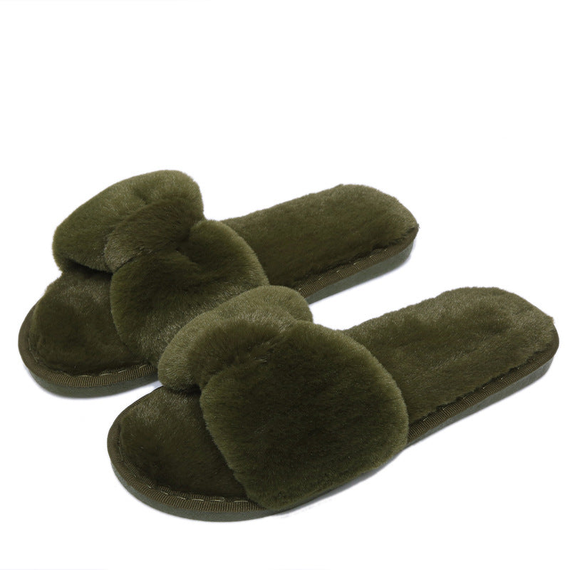 Bow-tie fuzzy slippers - wholesale manufacturer of comfortable indoor home slippers
