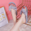 Women's cotton slippers - thick sole, winter home indoor, postpartum, plush flip-flops, fuzzy slippers - direct from the manufacturer