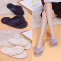 Women's cotton slippers - thick sole, winter home indoor, postpartum, plush flip-flops, fuzzy slippers - direct from the manufacturer