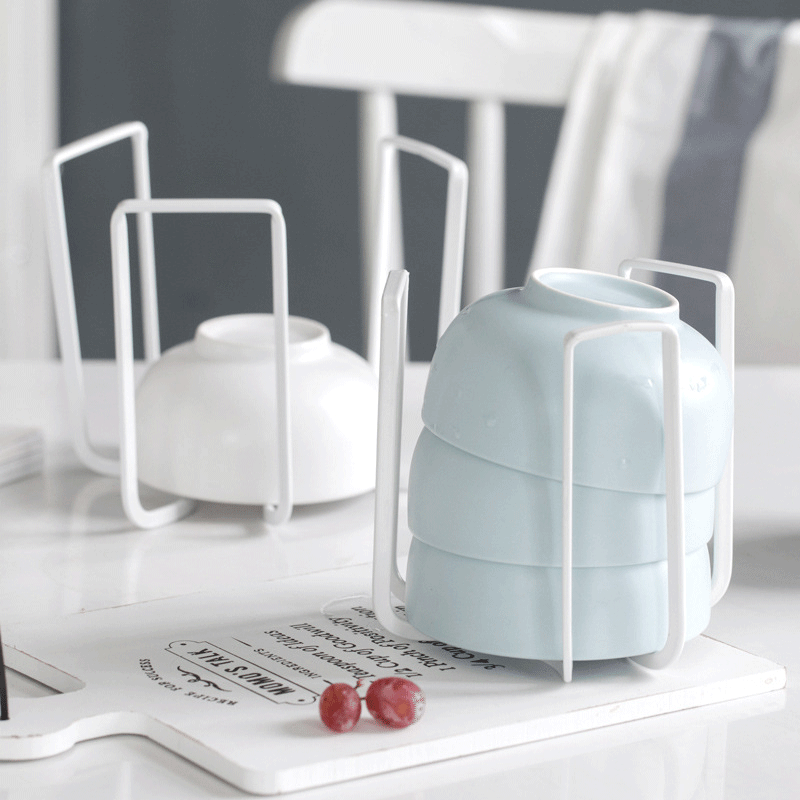 Nordic simple wrought iron bowl rack, bowl rack, kitchen bowl storage rack, shelf, household dish drain rack, dishwasher