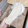 Fall and winter fur slippers for women, home bao tou slippers with bows, long hair bao tou slippers, indoor wooden floor heattech confinement cotton slippers