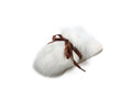 Fall and winter fur slippers for women, home bao tou slippers with bows, long hair bao tou slippers, indoor wooden floor heattech confinement cotton slippers