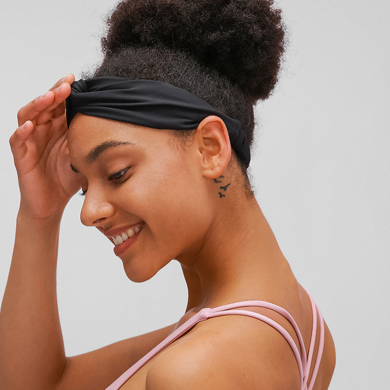 New high-elasticity, skin-friendly solid color criss-cross headband for women - yoga & sports hair tie - european & american style s2083