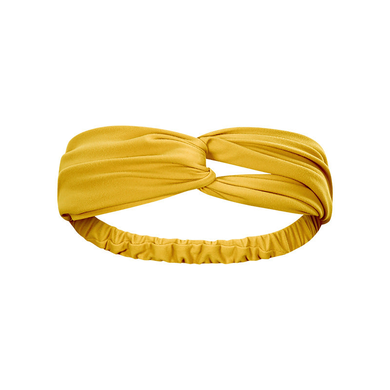 New high-elasticity, skin-friendly solid color criss-cross headband for women - yoga & sports hair tie - european & american style s2083
