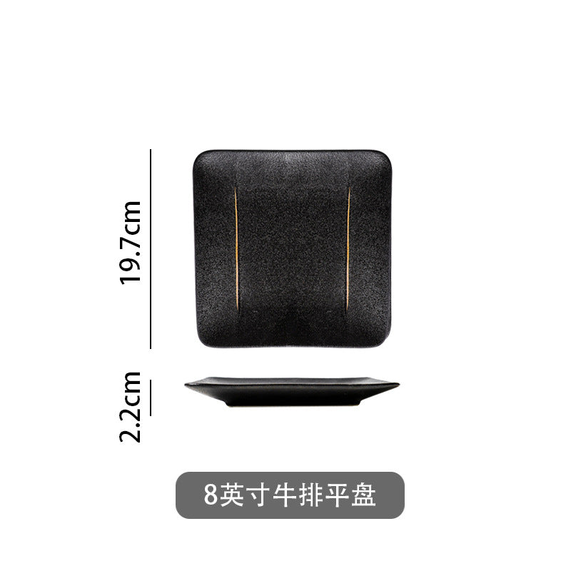 European-style frosted tableware ceramic plate japanese-style steak plate for home rice bowl dish suit white porcelain high appearance