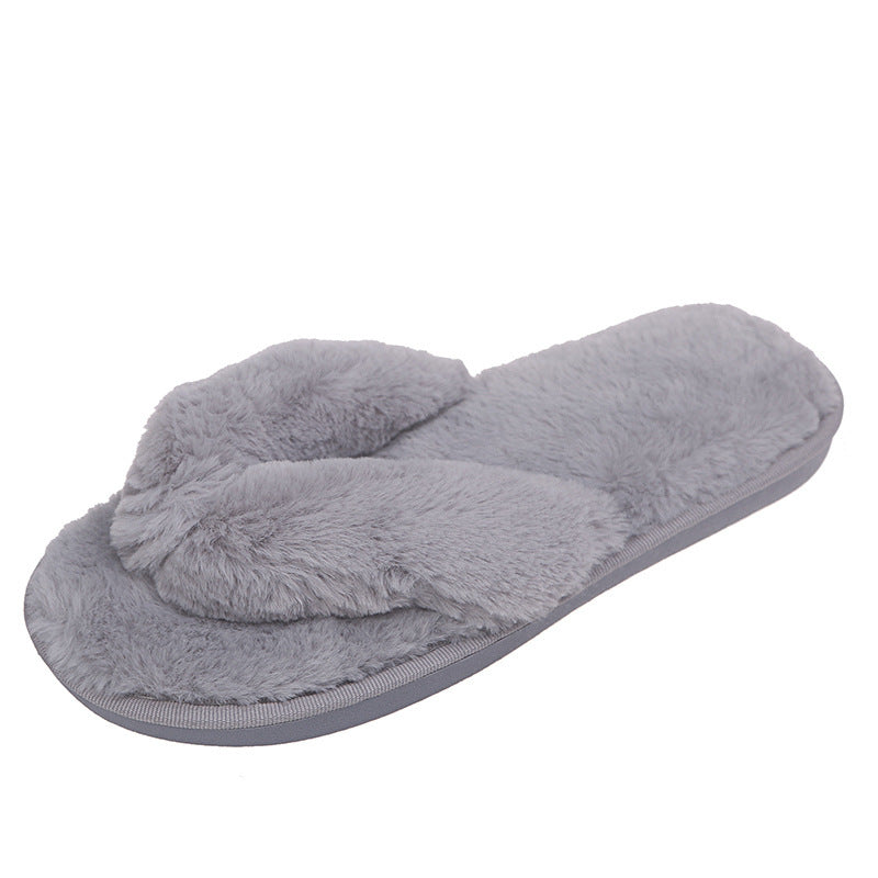 Women's cotton slippers - thick sole, winter home indoor, postpartum, plush flip-flops, fuzzy slippers - direct from the manufacturer