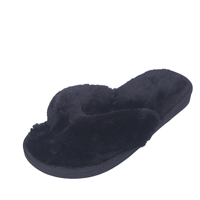 Women's cotton slippers - thick sole, winter home indoor, postpartum, plush flip-flops, fuzzy slippers - direct from the manufacturer