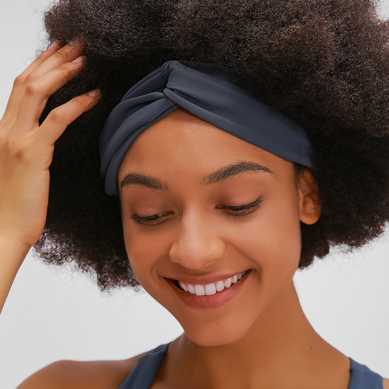 New high-elasticity, skin-friendly solid color criss-cross headband for women - yoga & sports hair tie - european & american style s2083