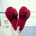 Bow-tie fuzzy slippers - wholesale manufacturer of comfortable indoor home slippers