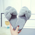 Bow-tie fuzzy slippers - wholesale manufacturer of comfortable indoor home slippers
