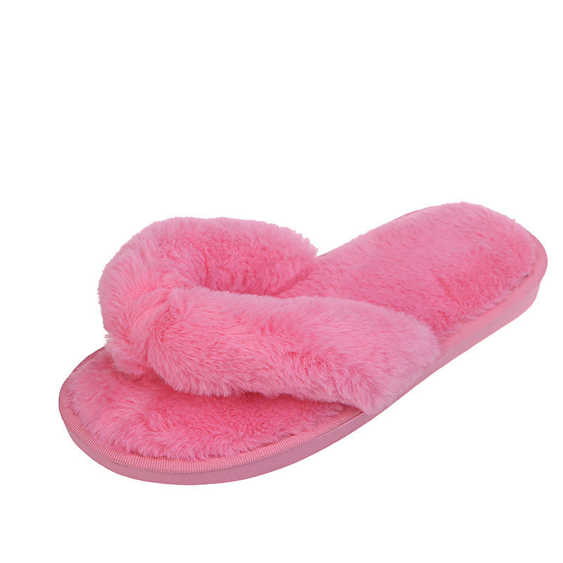 Women's cotton slippers - thick sole, winter home indoor, postpartum, plush flip-flops, fuzzy slippers - direct from the manufacturer