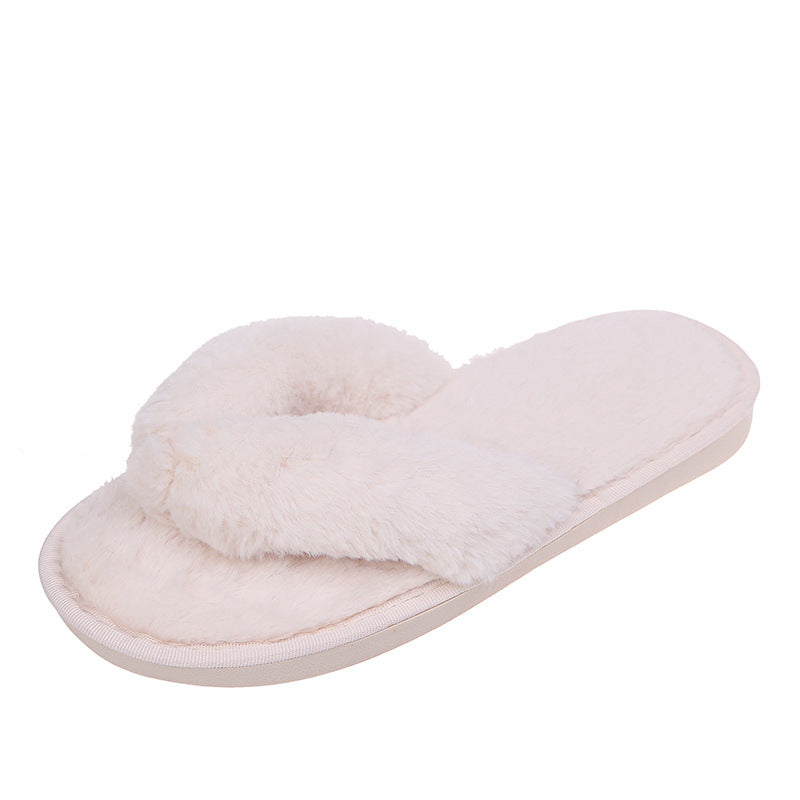 Women's cotton slippers - thick sole, winter home indoor, postpartum, plush flip-flops, fuzzy slippers - direct from the manufacturer