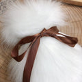 Fall and winter fur slippers for women, home bao tou slippers with bows, long hair bao tou slippers, indoor wooden floor heattech confinement cotton slippers