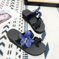 2024 summer european and american floral open-toe high heel flip-flop wedge sandals women's wholesale export shoes wish plus size