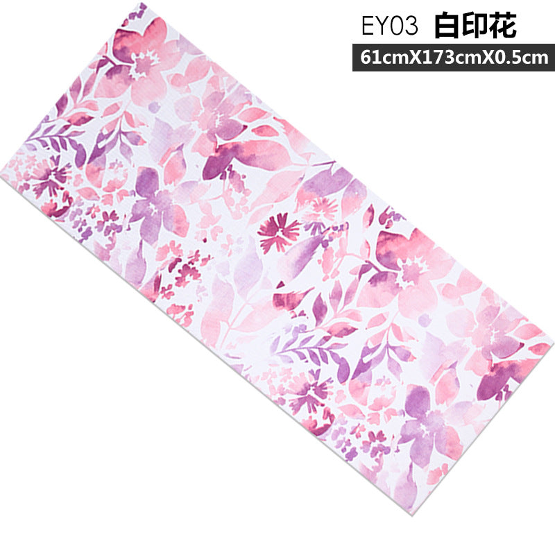 Pvc yoga mat - uv printed, shock absorbing, non-slip, white, fitness, silent, thickened, foldable, stretchable