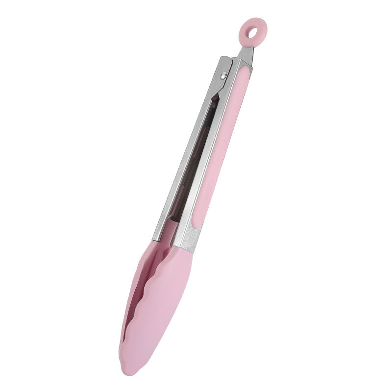 Factory direct candy-colored silicone food tongs - new food clips, bbq tongs, bread tongs