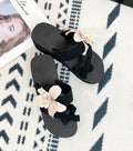 2024 summer european and american floral open-toe high heel flip-flop wedge sandals women's wholesale export shoes wish plus size