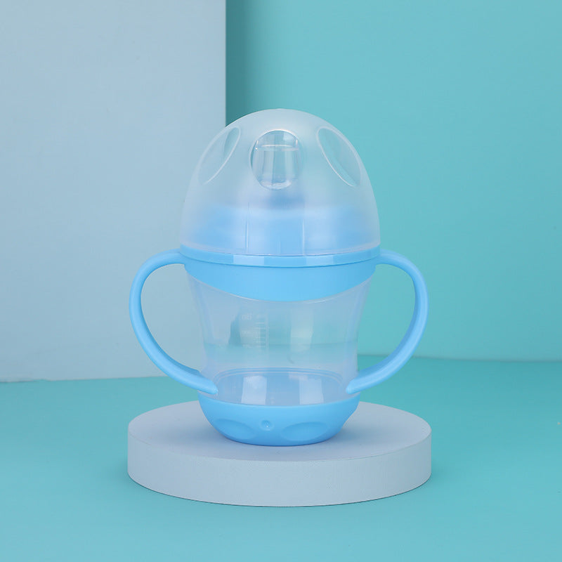 English box, baby duck-bill anti-drip water cup, with lid and handle, children's learning drinking cup, duck-bill cup.