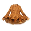 european and american autumn/winter collection: export-quality knitted long-sleeve girls' princess dress sweater dress - direct from the manufacturer