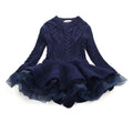 european and american autumn/winter collection: export-quality knitted long-sleeve girls' princess dress sweater dress - direct from the manufacturer