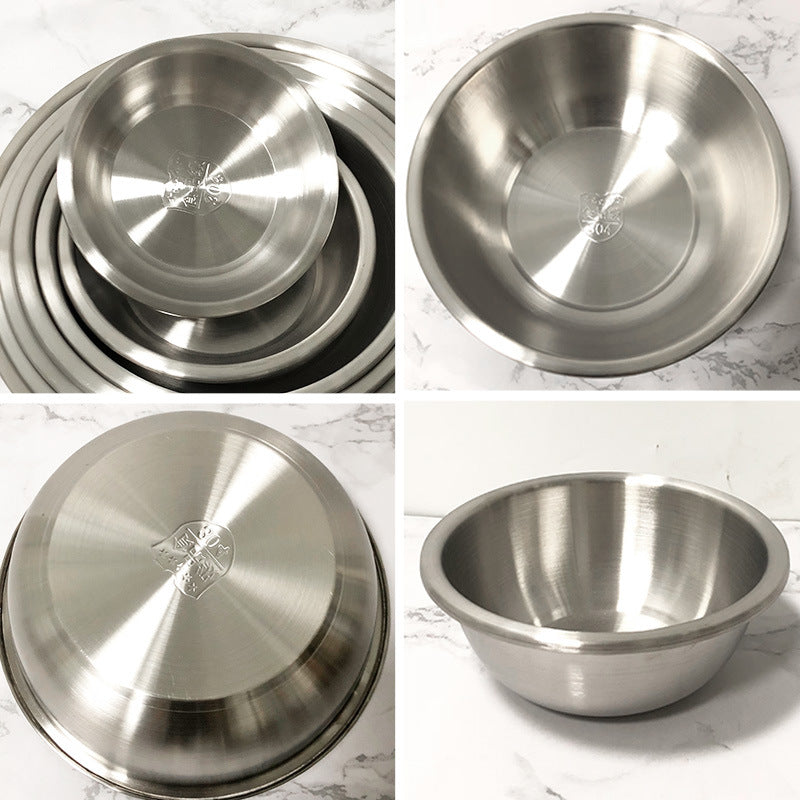 304 thickened and deepened kitchen multi-purpose round stainless steel basin, vegetable basin, cooking basin, wash basin, seasoning jar, soup basin