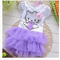 Dropshipping girls' summer dress - cute cat print, fluffy cartoon dress