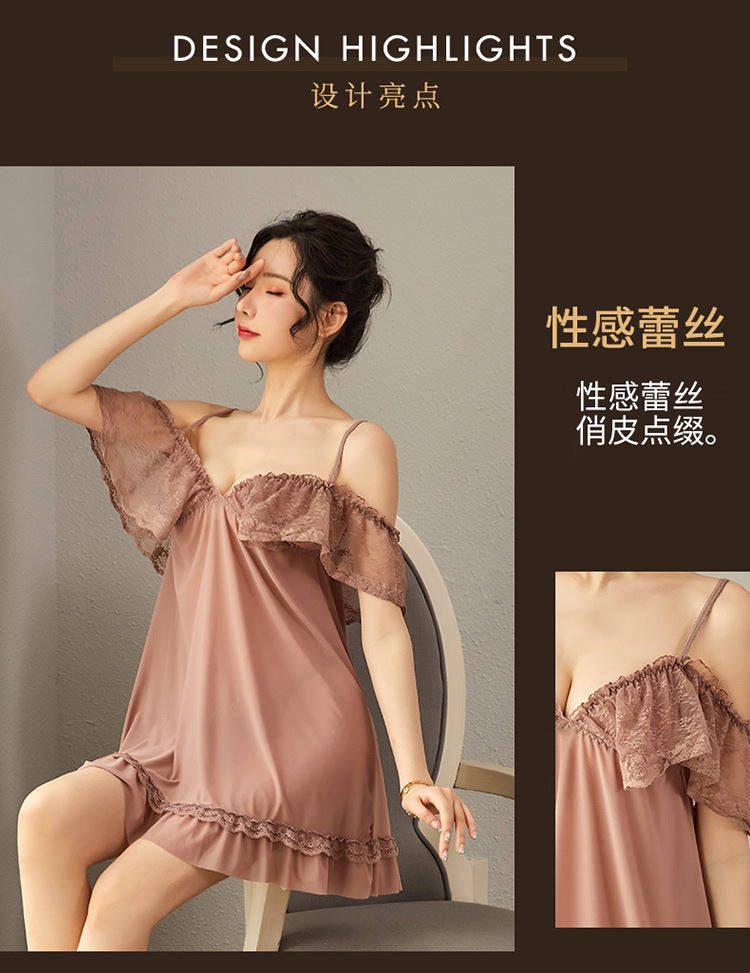 Pinse clothing pinse clothing wholesale sexy lingerie sexy temptation pajamas women's see-through mesh ruffles