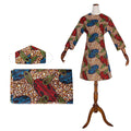 African women's fashion: european and american cross-border e-commerce,   new collection - wax print dress with matching headscarf and face mask