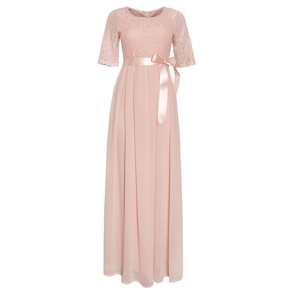 summer collection: new plus-size african women's lace and chiffon patchwork dress - ready to ship