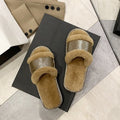 New plush slippers, women's crossover slides, ladies' plush indoor slippers, autumn/winter home slippers wholesale