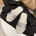 New plush slippers, women's crossover slides, ladies' plush indoor slippers, autumn/winter home slippers wholesale