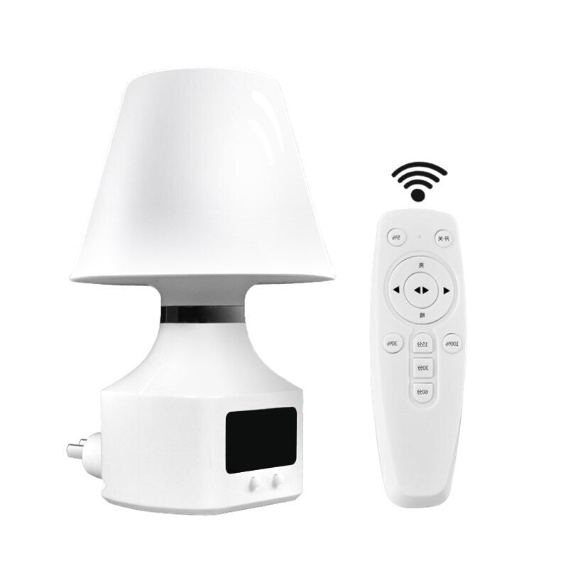Remote control rechargeable night light desk lamp with time display - creative bedroom ambiance bedside lamp for baby feeding, sleep, and eye protection
