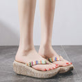 Thick sole slippers 6cm cool slippers outwearfashion flip-flops seaside vacation beach shoes trendy 2025 new women's shoes