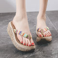 Thick sole slippers 6cm cool slippers outwearfashion flip-flops seaside vacation beach shoes trendy 2025 new women's shoes