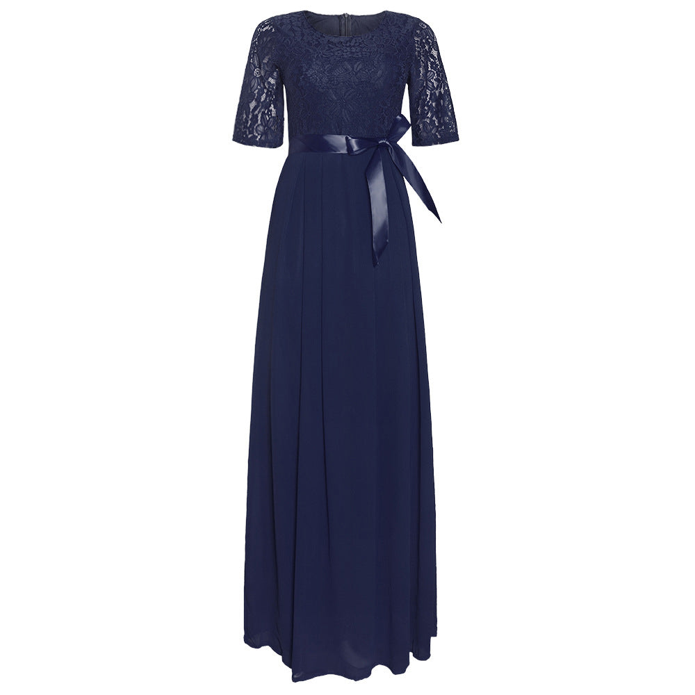 summer collection: new plus-size african women's lace and chiffon patchwork dress - ready to ship