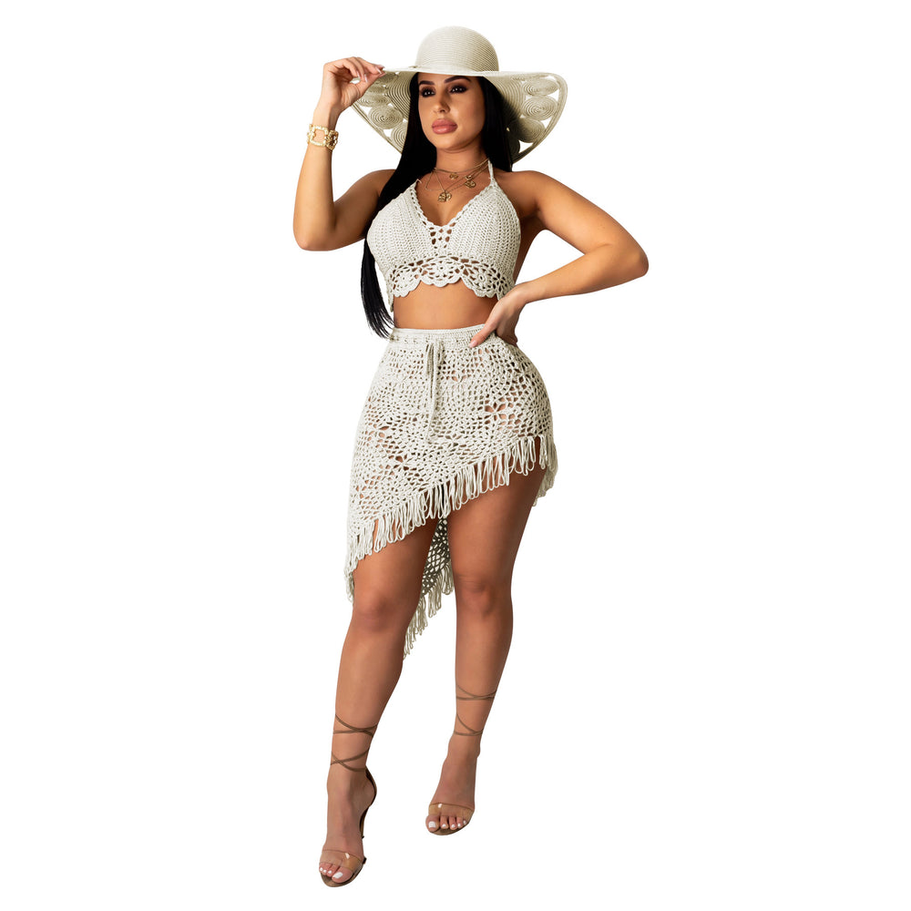 Aliexpress &  hot seller: european & american style sexy hand-crocheted tassel casual set - beach swimsuit set