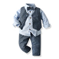 Export spring & fall new arrivals: children's vest, shirt, and pants gentleman's set - cross-border wholesale for boys and babies