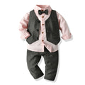 Export spring & fall new arrivals: children's vest, shirt, and pants gentleman's set - cross-border wholesale for boys and babies