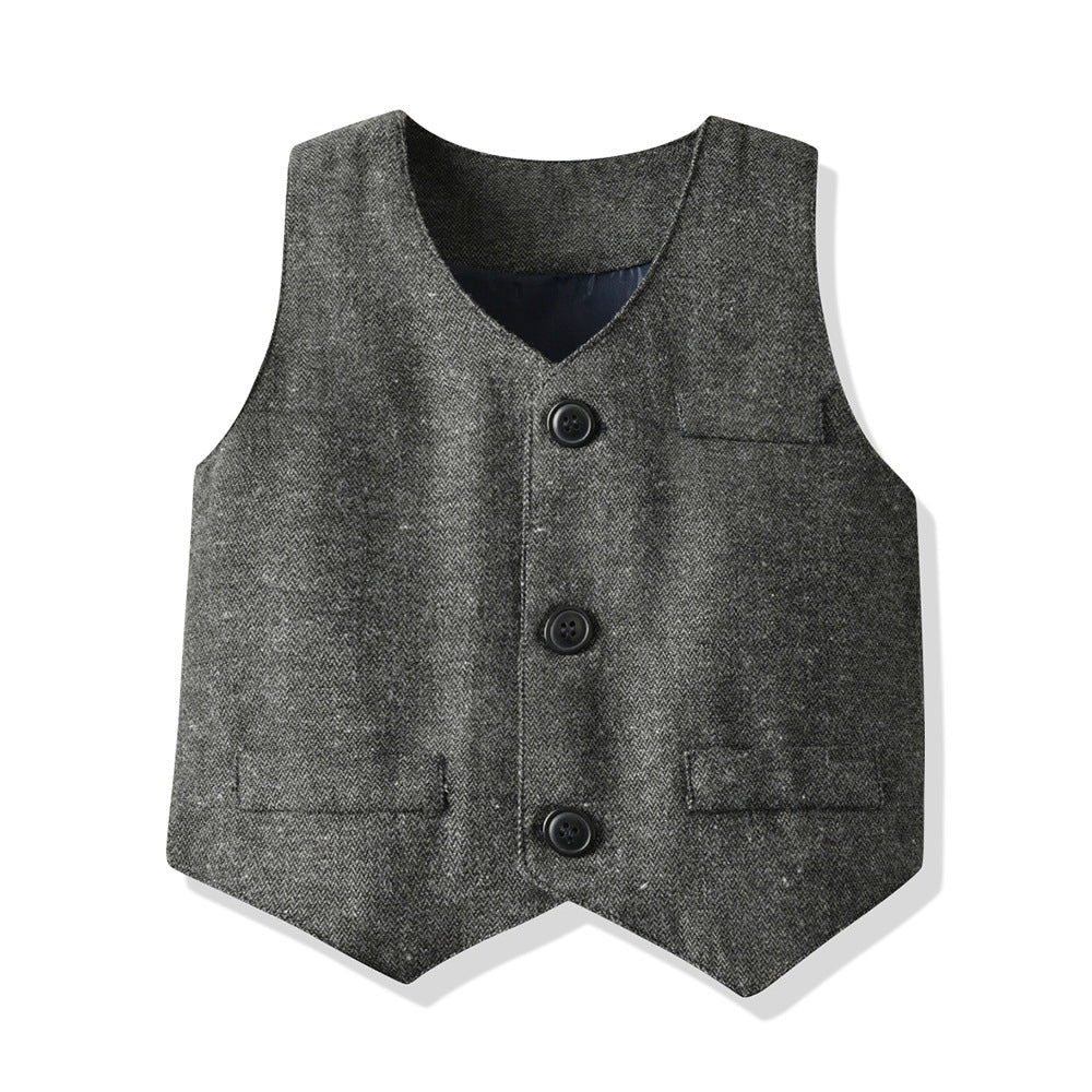 Export spring & fall new arrivals: children's vest, shirt, and pants gentleman's set - cross-border wholesale for boys and babies